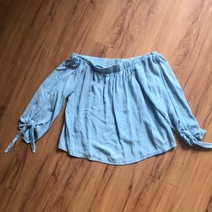 Denim off the shoulder top